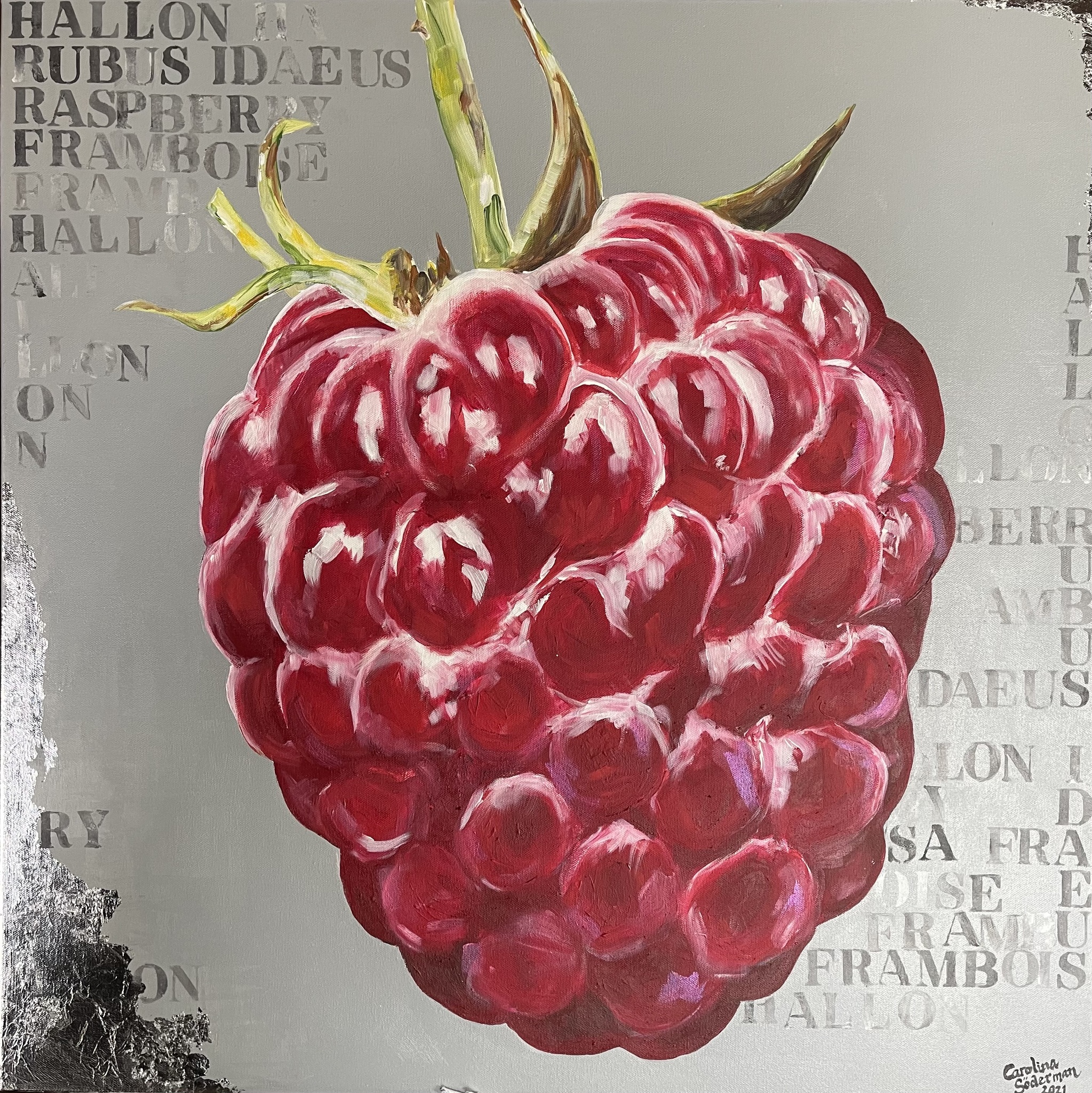 "Razzie" tavla akryl på canvas 80x80 cm