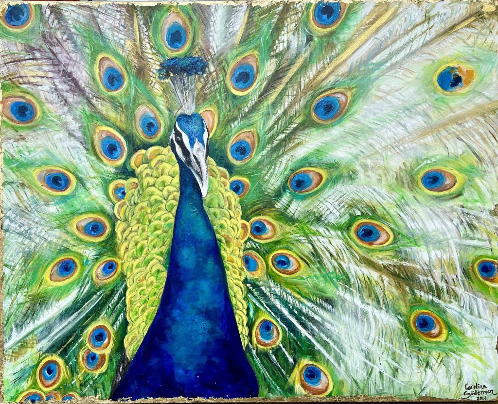 ”Cocky” tavla akryl på canvas 70x100 cm